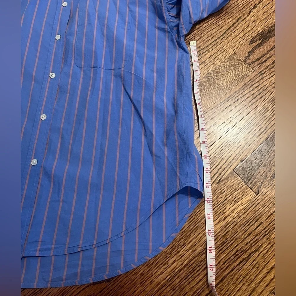 Rails | Blue Button Down Puff Sleeve Janae in Lima Stripe Sz M - Picture 11 of 12